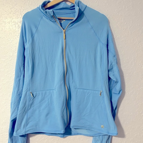 Lilly Pulitzer XL Full Zip Luxletic Jacket Blue White - Picture 1 of 7